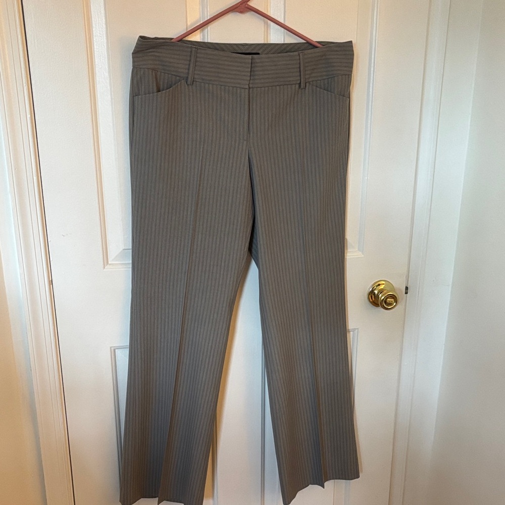 Express Women's Gray Striped Trousers